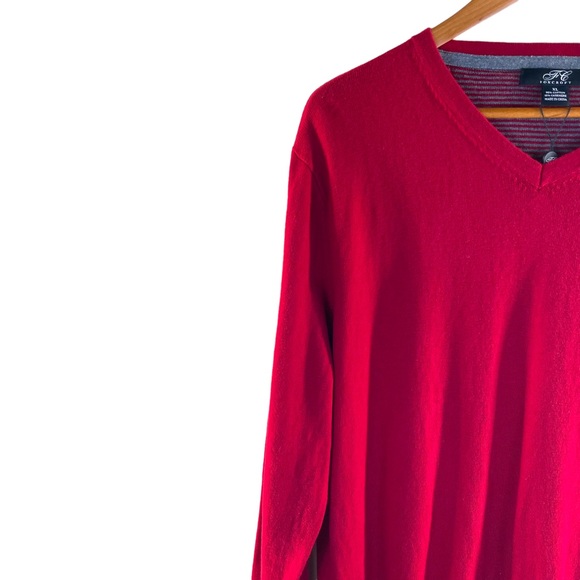 Foxcroft NWT Red V-Neck 90% Cotton 10% Cashmere Long Sleeve Sweater in Size XL - Picture 4 of 11